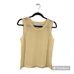 Vintage 100% Silk Sleeveless Yellow Top Size Small Emily Reger - 3FOR$25 -